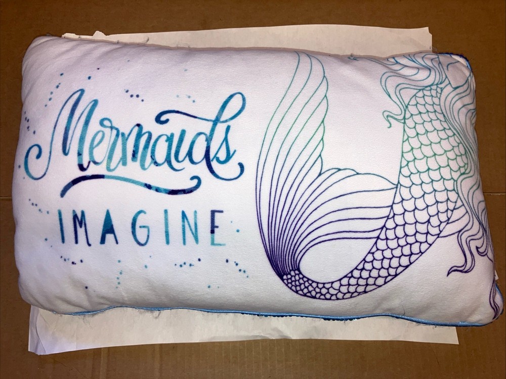 MERMAID PILLOW FLIP SEQUINS PURPLE & BLUE 20 x 12