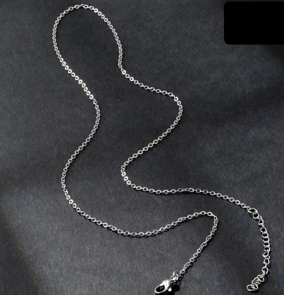 Titanium Stainless Steel Cross Chain Necklace 45+5 cm Unisex Lobster Clasp
