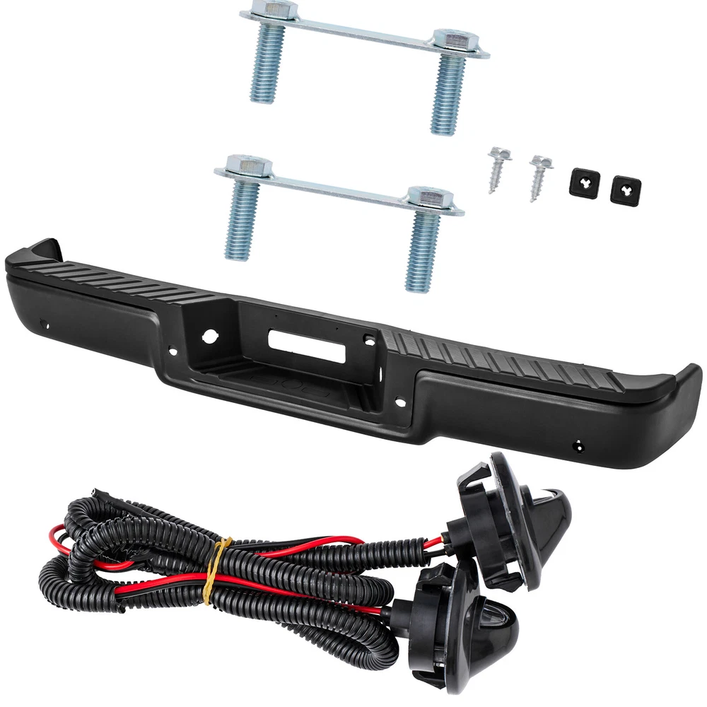 New For 2006-2008 Ford F-150 W/ Park Holes Black Rear Step Bumper Assembly