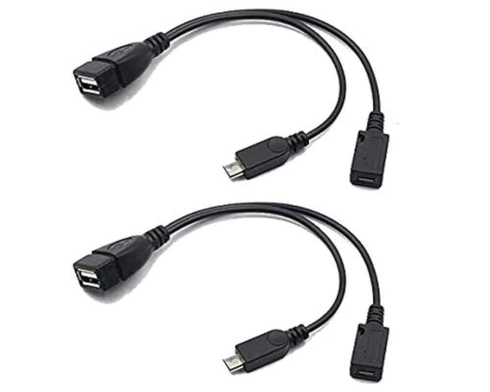 2 Pack OTG Cable for Fire Stick 4K & Fire TV with Micro USB & USB-A