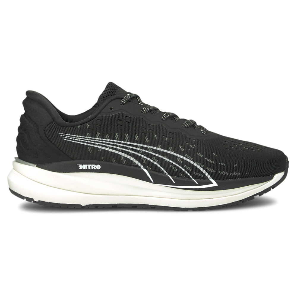 Puma Magnify Nitro Womens Black Running Sneakers for Athletic Performance