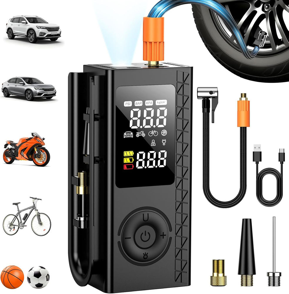 Tire Inflator Portable Air Compressor, 150PSI Cordless Air Pump for Car Tires, B