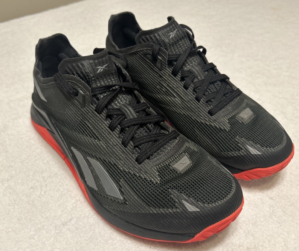Reebok Womens Nano X2 GX9917 Black Red Athletic Running Shoes Sneakers Size 7