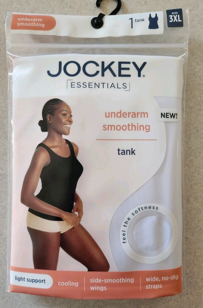 Jockey Essentials Womens 3XL Underarm Smoothing White Tank 10725