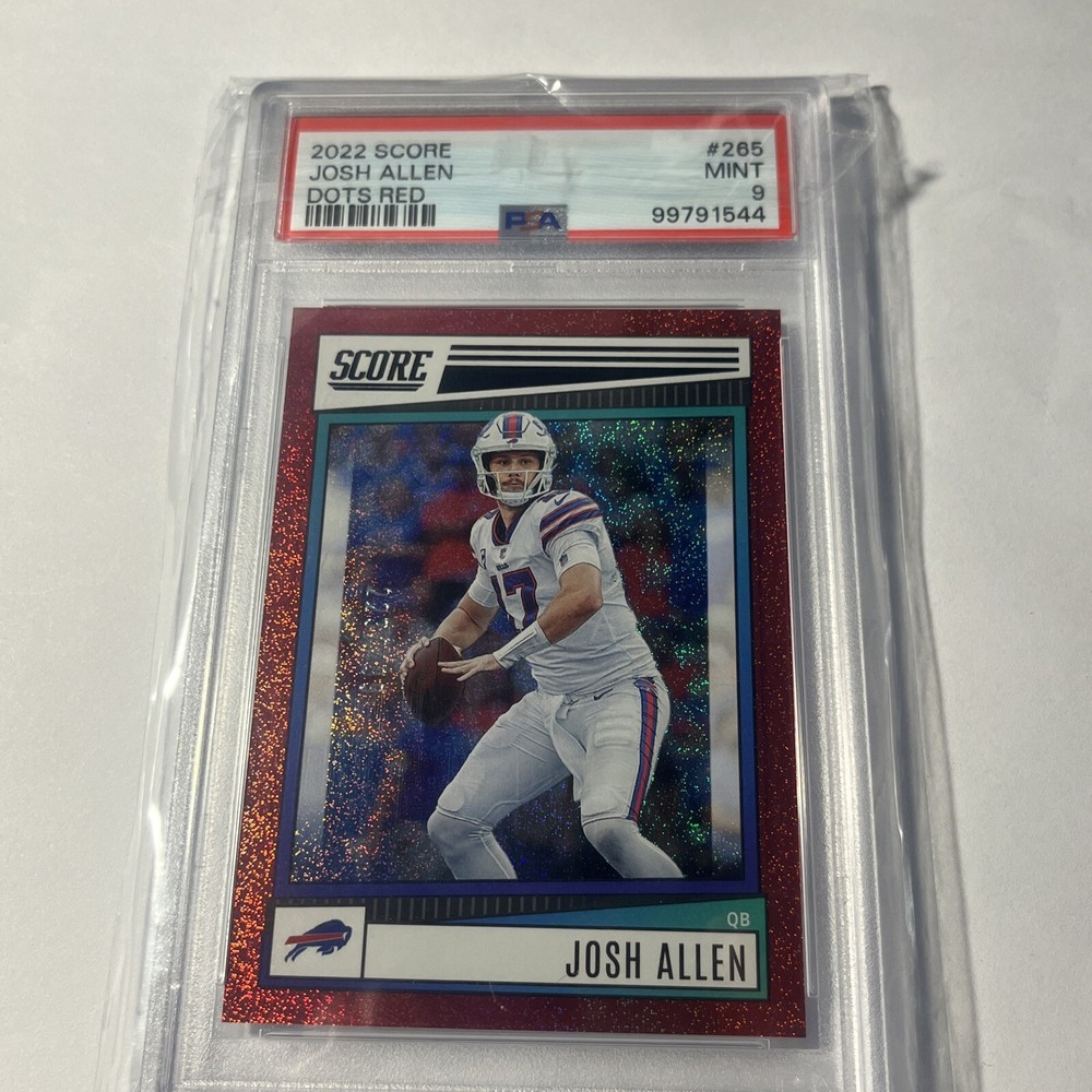 2022 Panini Score Josh Allen PSA 9 Dots Red Color Match Pop 3 /499 Numbered