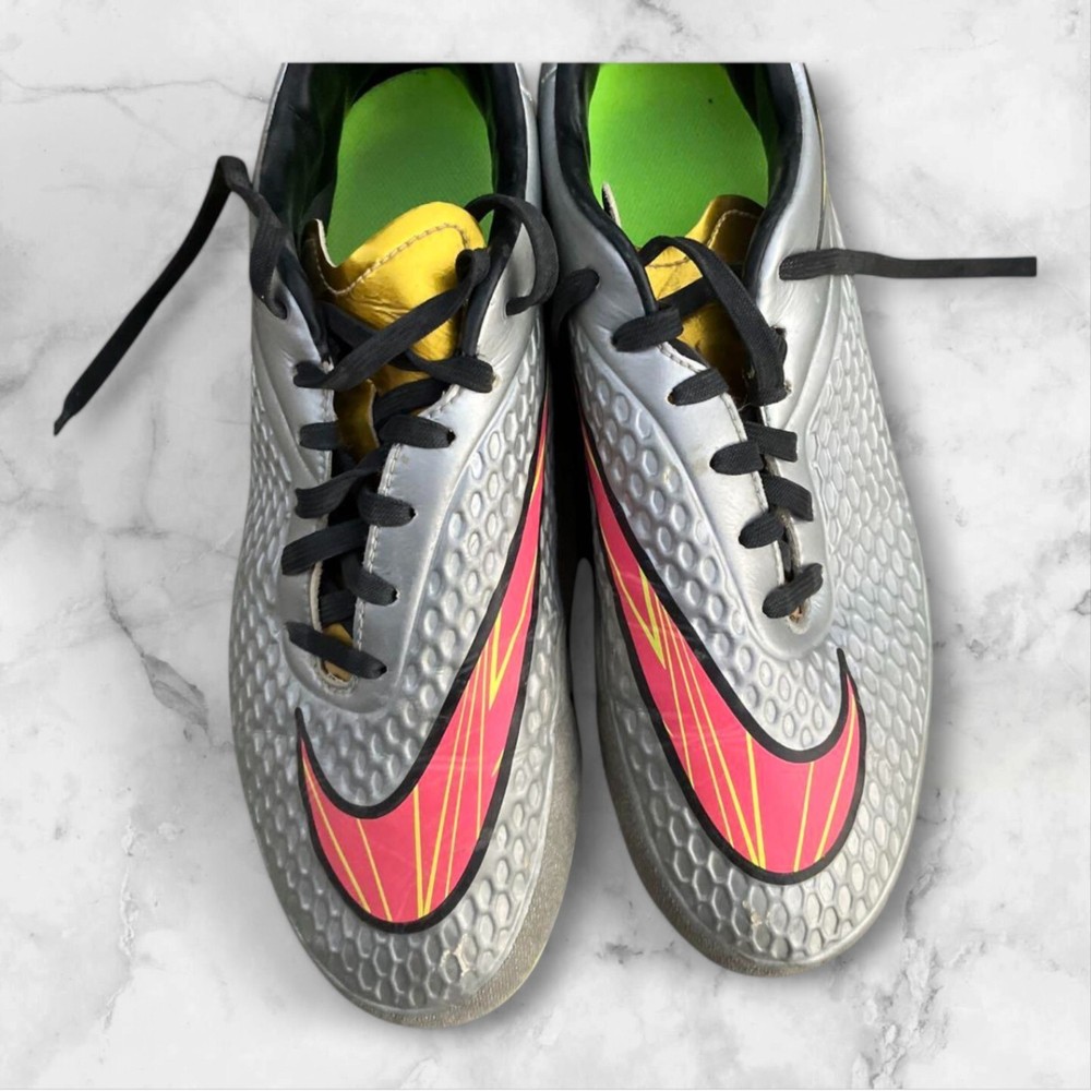 Nike Hypervenom Neymar 25.5 US 7.5 Soccer Cleats Silver/Pink/Yellow Used