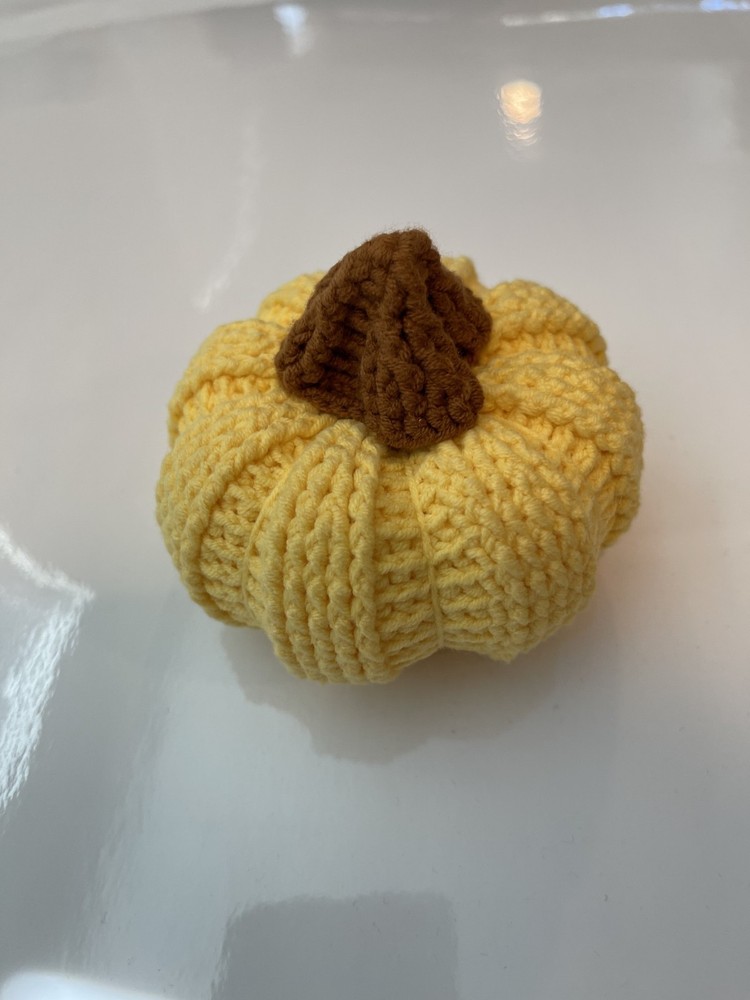 Handmade Crochet Cotton Yarn Pumpkin Fall Decor – 3.75