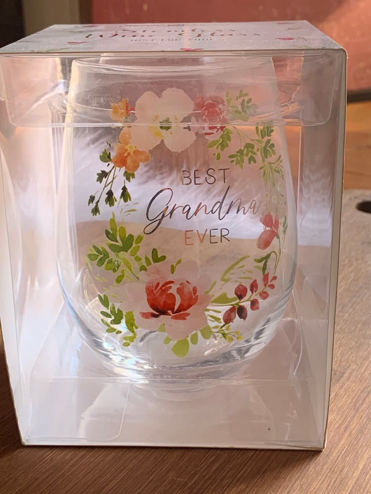 New Prima Design Stemless Wine Glass Best Grandma Ever Mother’s Day Valentine-image