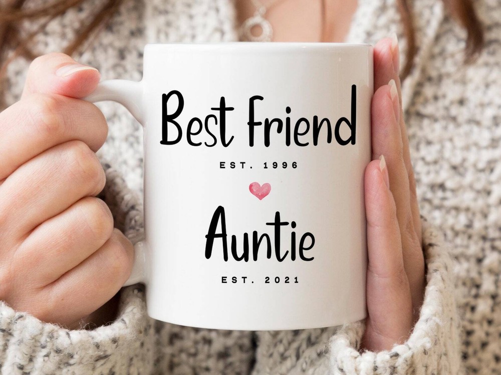 Auntie Est 2021 Coffee Mug Pregnancy Announcement Coffee Mug Custom Gift To