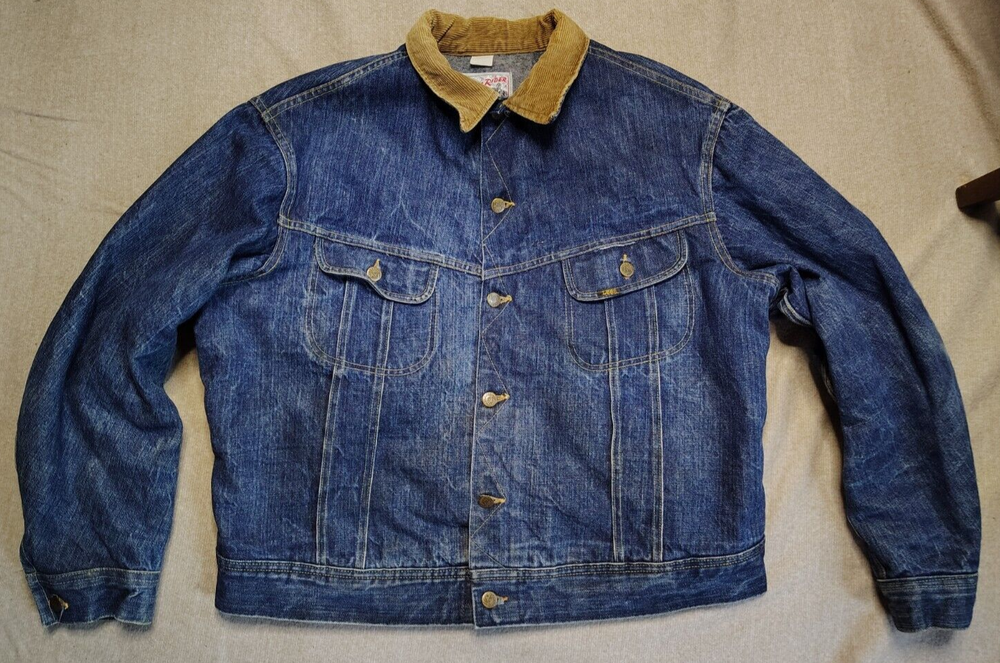 Vintage 70s Lee Storm Rider Blanket Lined Denim Jacket USA Union Made Men's 2XL?