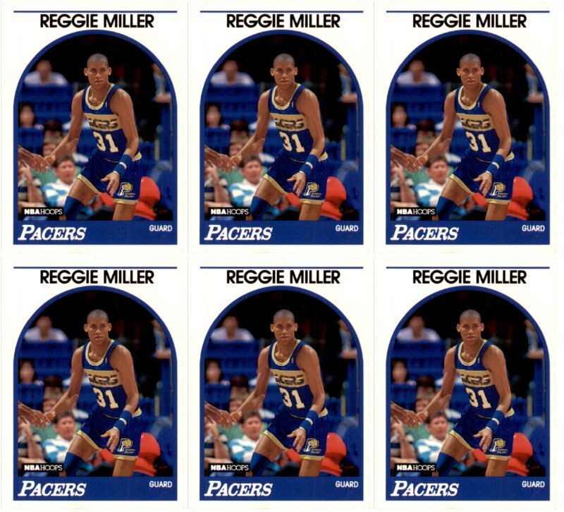 (6) 1989 Hoops #29 Reggie Miller Indiana Pacers Card Lot