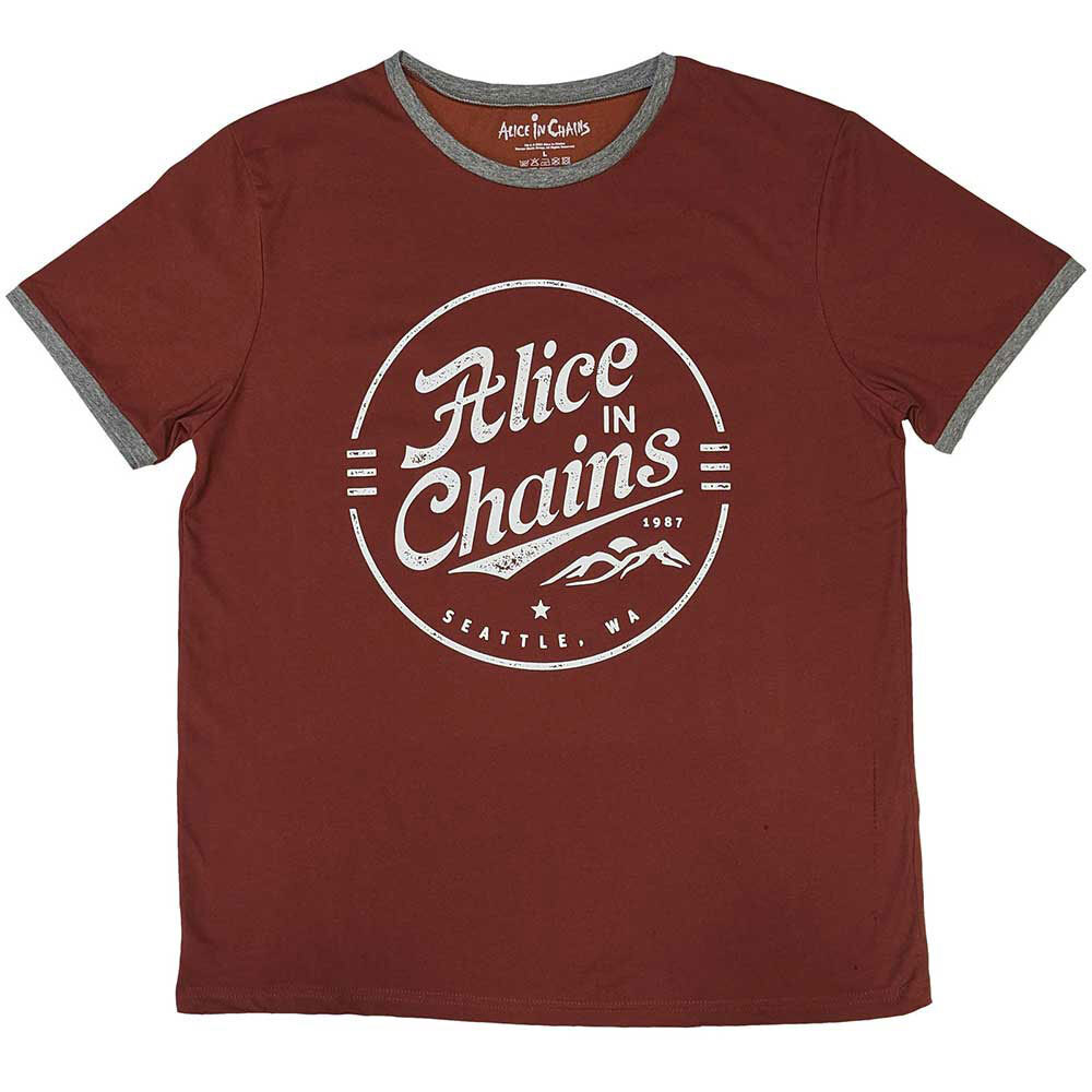 Alice In Chains Circle Logo Emblem Graphic Ringer Tee