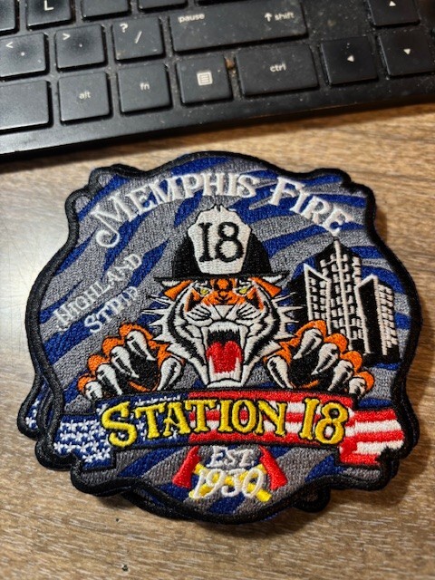 Item MP39 Memphis Fire Dept Patch Station 18 Highland Strip U of M Tigers