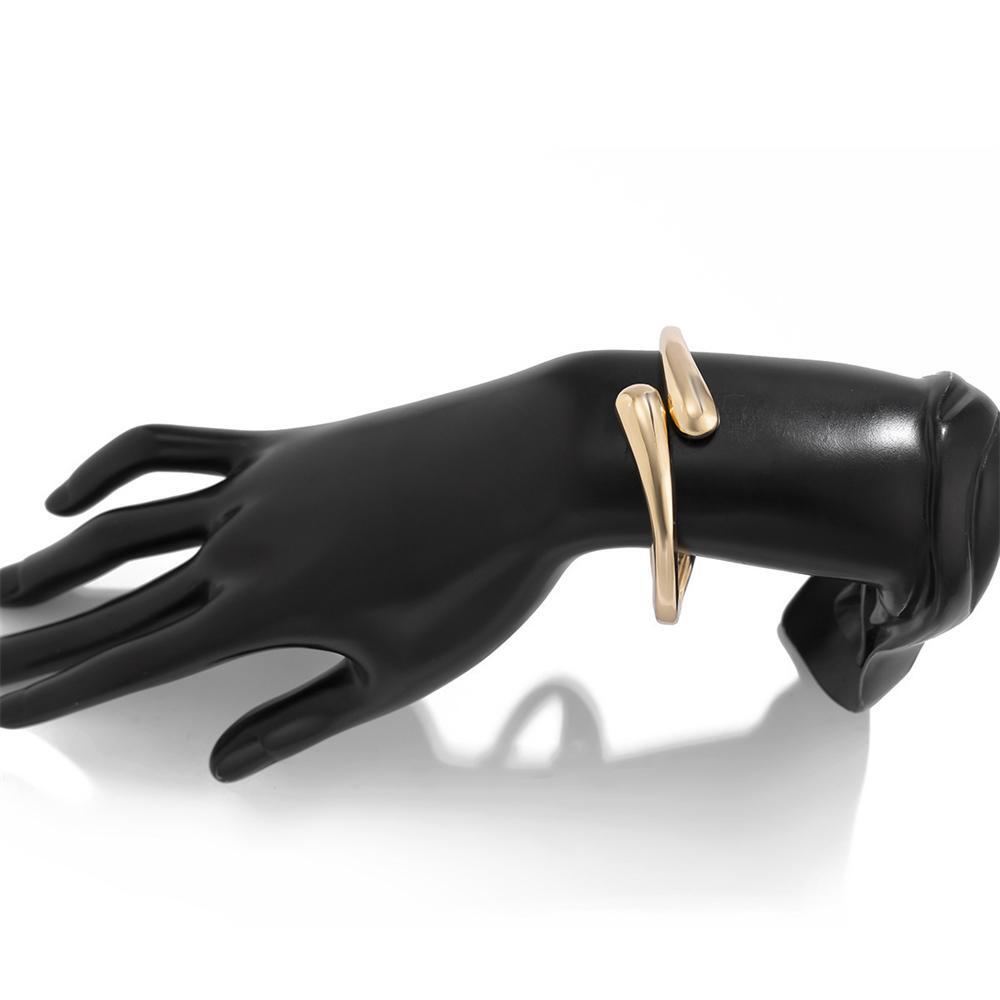 Chunky Gold and Silver Waterdrop Metal Statement Bangle