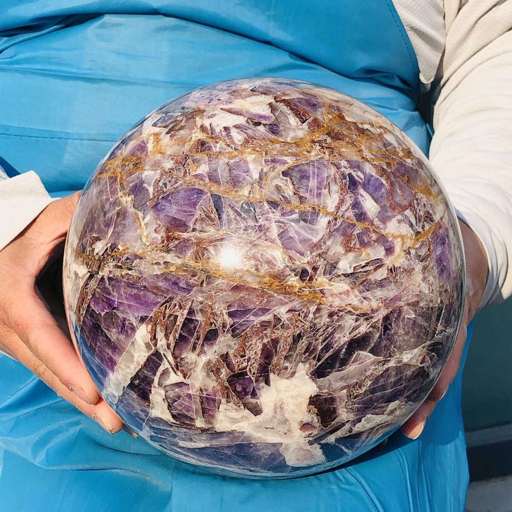 8910G Natural Amethyst Quartz Crystal Sphere Ball for Healing and Meditation