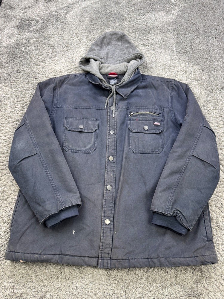 Dickies Men 2XL Duck Canvas Hooded Detroit Work Chore Coat Vintage Style