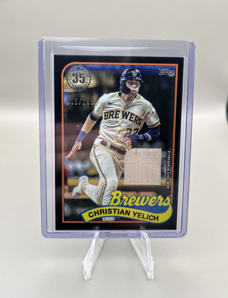 2024 Topps Series 2 Christian Yelich Black Relic Bat Card /199 Milwaukee Brewers