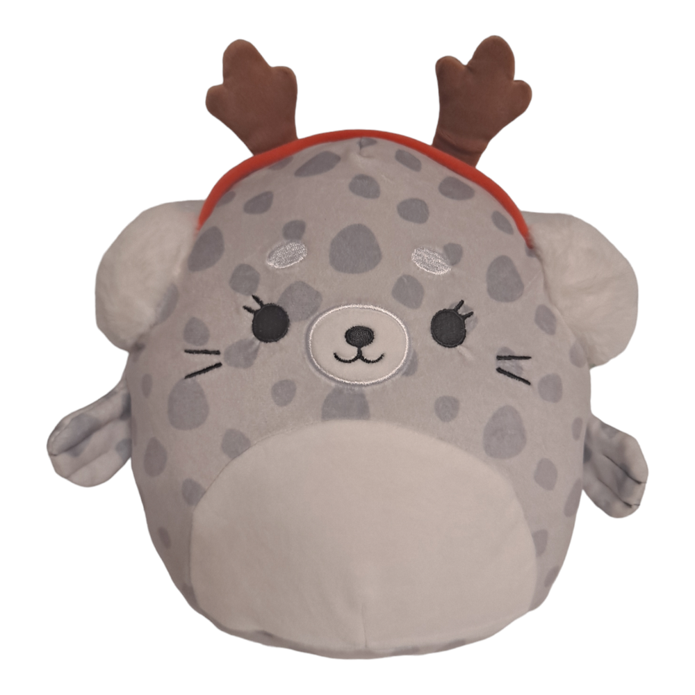 NWT Squishmallows Odile The Gray Spotted Seal With Antlers 8” Christmas Holiday