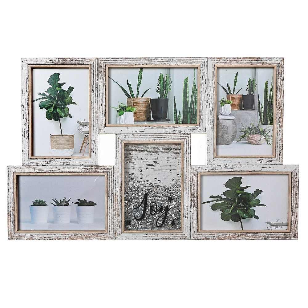 6-Piece MDF Sequin Collage Frame Holds 4x6 Photos