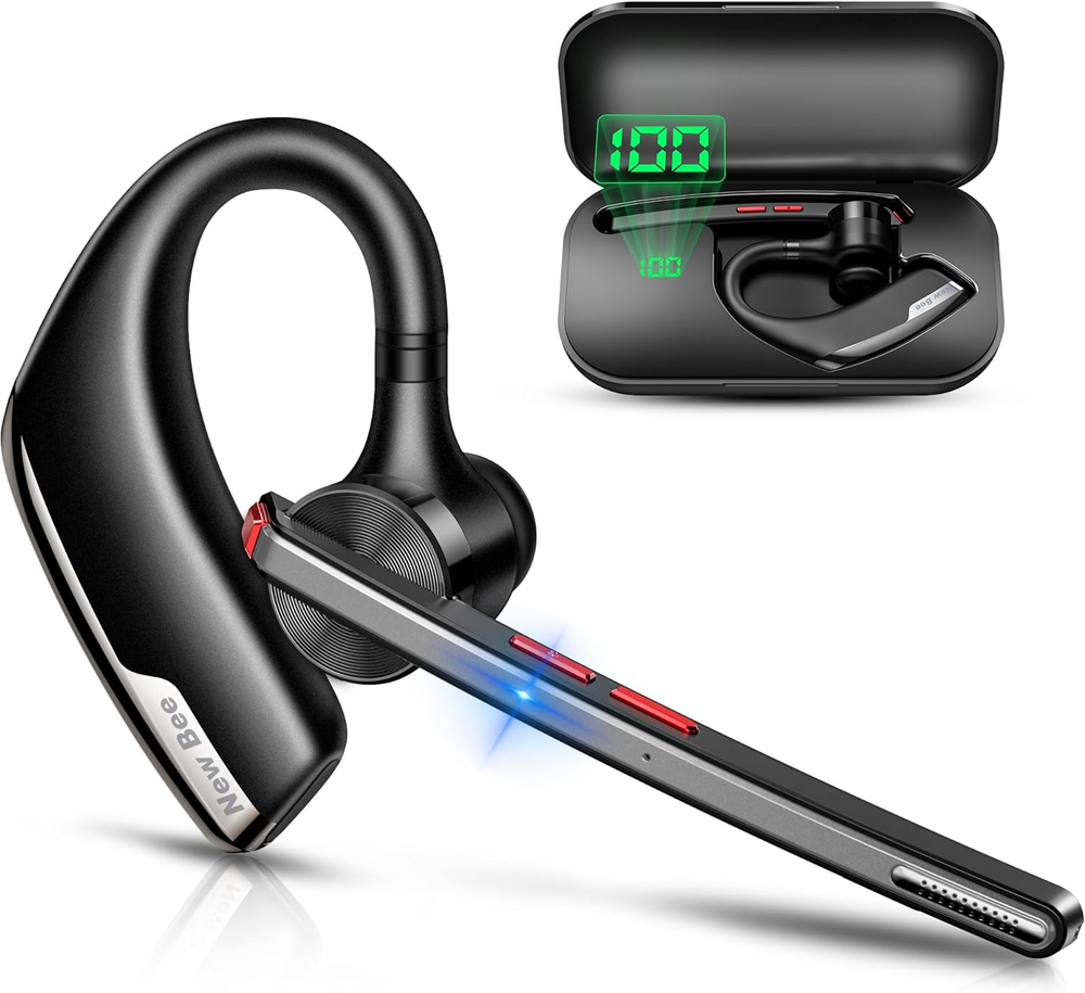 Bluetooth Headset Wireless Bluetooth Earpiece for Cellphone with 500Mah Charging