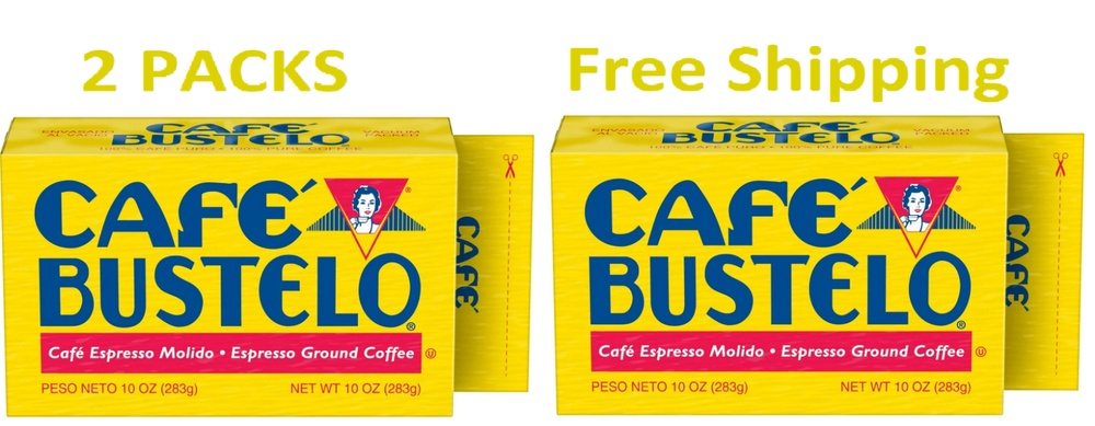 (2 pack) Cafe Bustelo,Espresso Style Dark Roast Ground Coffee,Vacuum Packed 10oz
