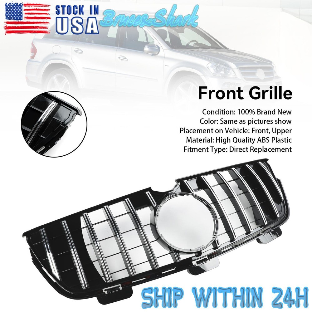 Front Bumper Grill Grille Fit Mercedes-Benz GL X164 GL450 GL500 2010-12 Chrome