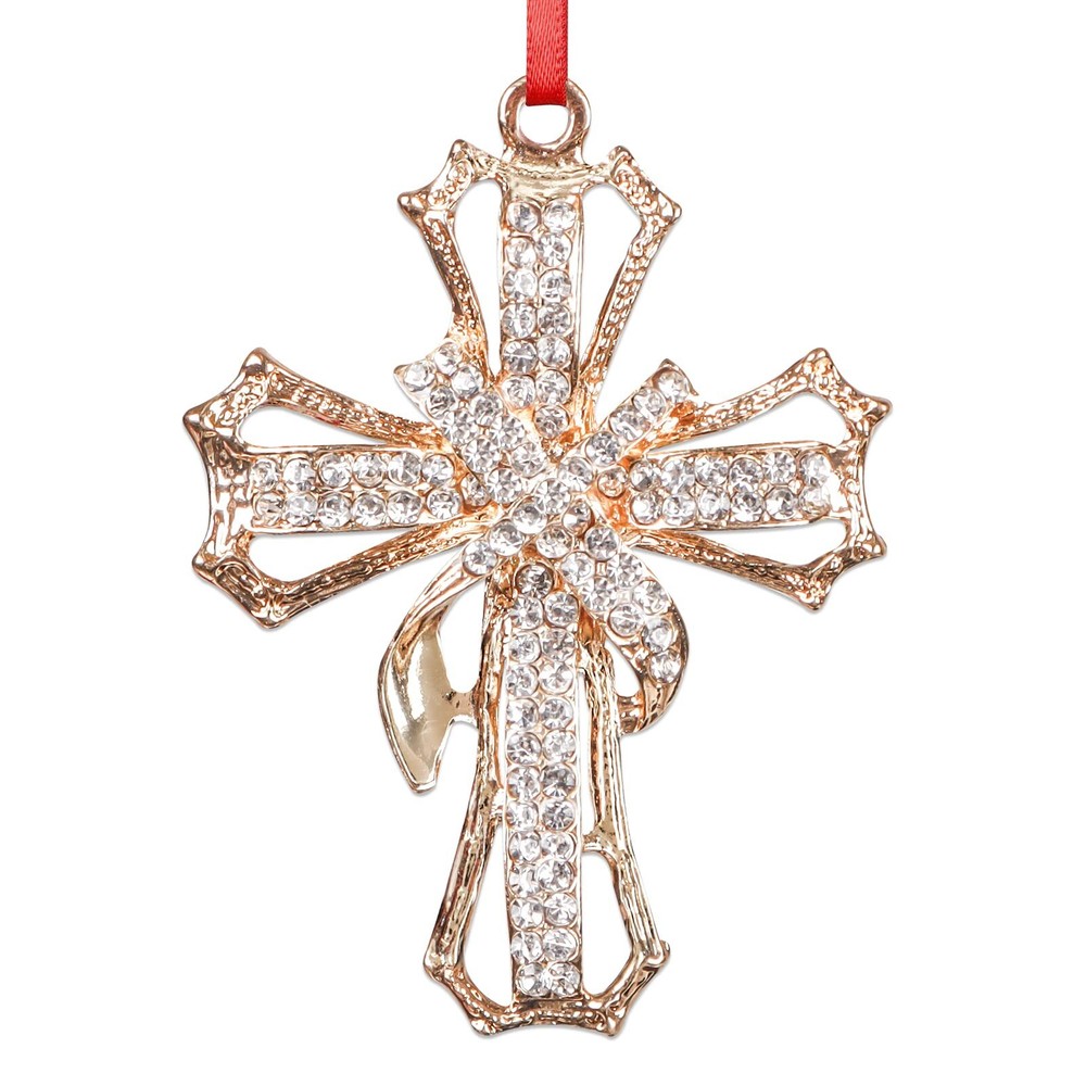 WaaHome Metal Cross Christian Christmas Ornaments Religious Christmas Ornamen...