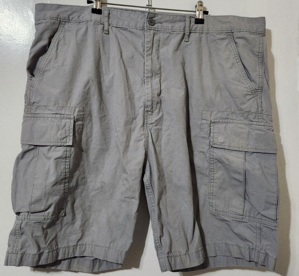 Levis Mens 42x9 Gray Tactical Ripstop Canvas Work Utility Cargo Shorts 90s Y2K