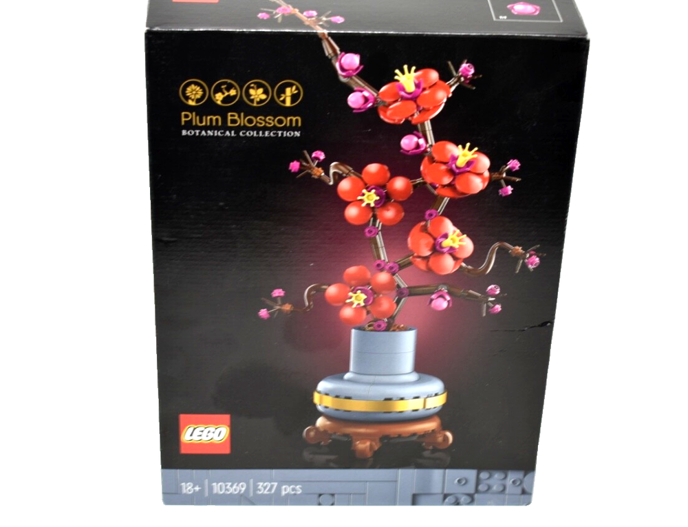 LEGO Icons Plum Blossom 10369 Adult Building Kit 327 Pieces Slightly Damaged Box