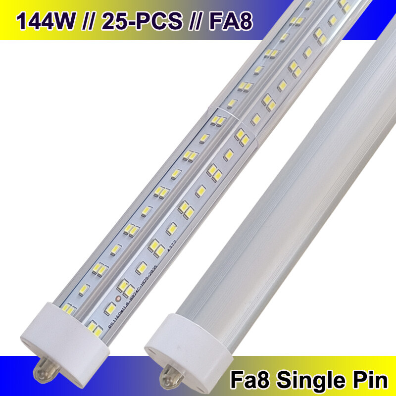 T8 8FT LED Tube Light Bulbs 144W FA8 Single Pin 144W 8FT LED Shop Lights 25P