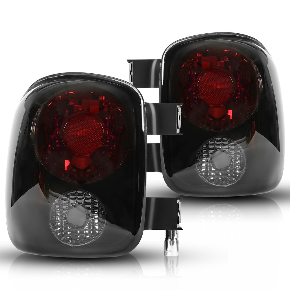 For Chevy Silverado GMC Sierra Stepside 1999-2004 Black Smoked Tail Lights Set