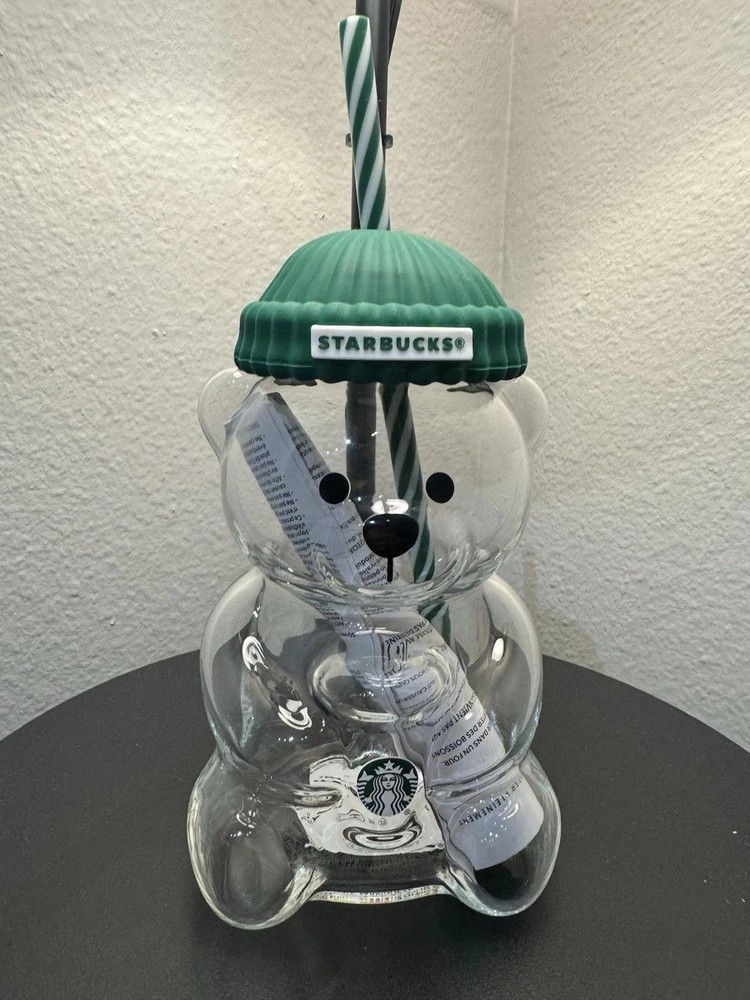 Star-bucks Bearista Bear Glass Jar Cold Cup With Straw 2026 Holiday Xmas Gifts