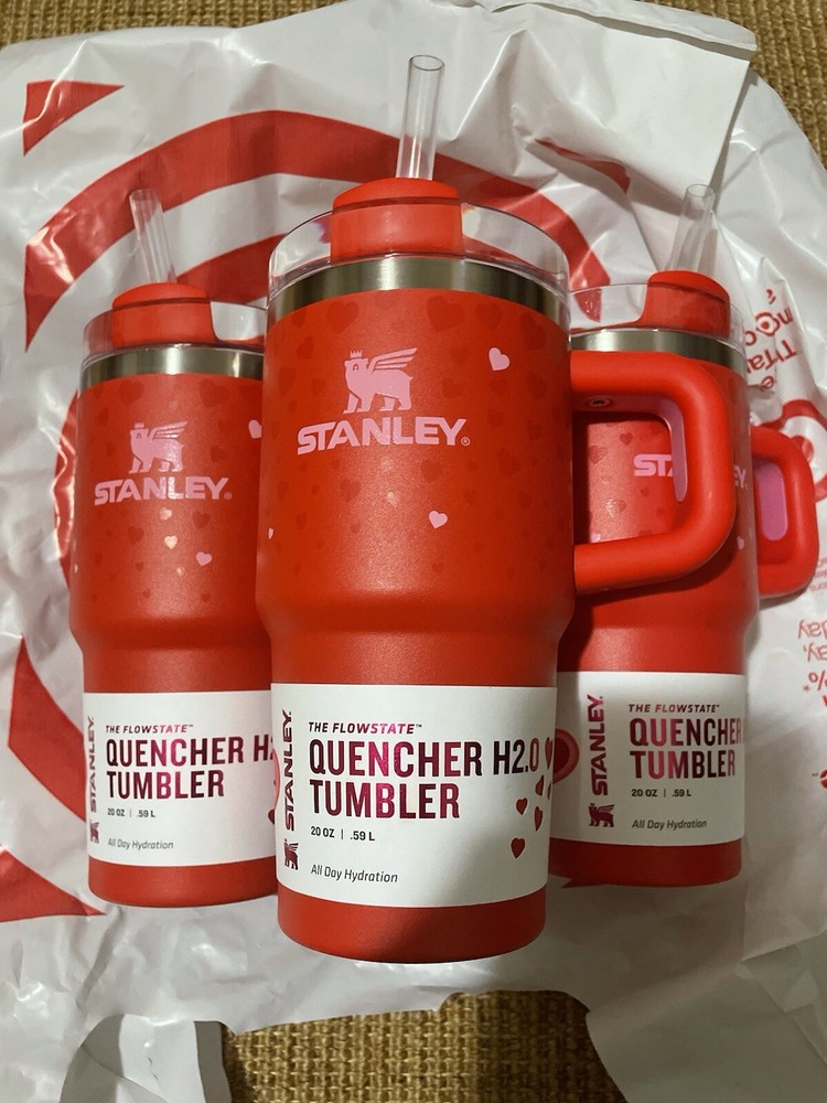 Stanley Cup 20oz Ruby Hearts Tumbler with Handle for Valentine’s Day 2025 Ready to Ship