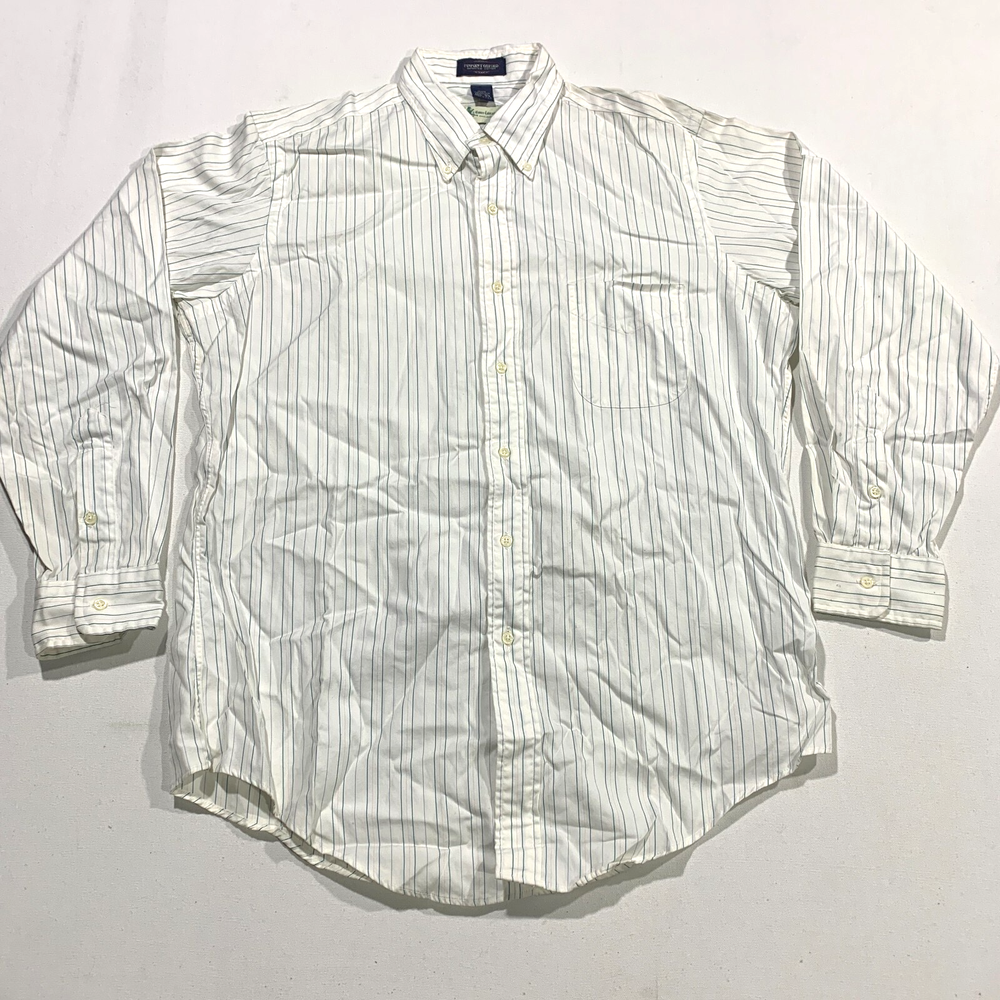 Lance Edwards Mens Vintage Pinpoint Oxford Pinstripe Shirt Size 16.5 34