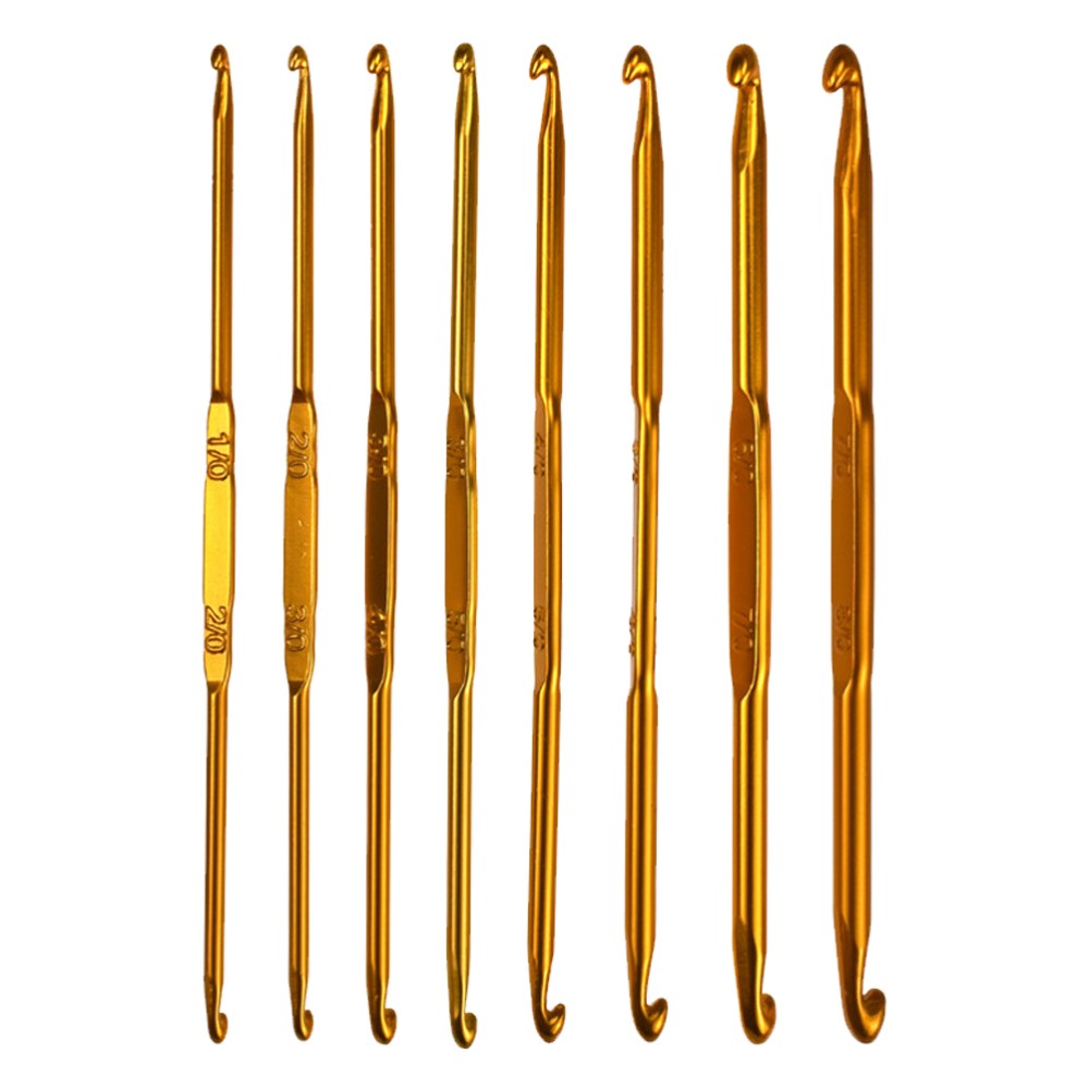 8-Piece Double-Headed Crochet Hook Set for Knitting and Crafting