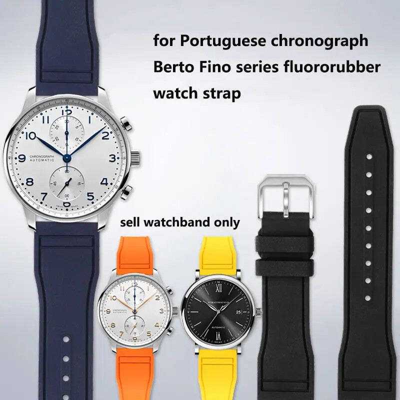 Fluororubber Watch Strap For IWC Portugal Chronograph Berto Fino Series 20-22mm