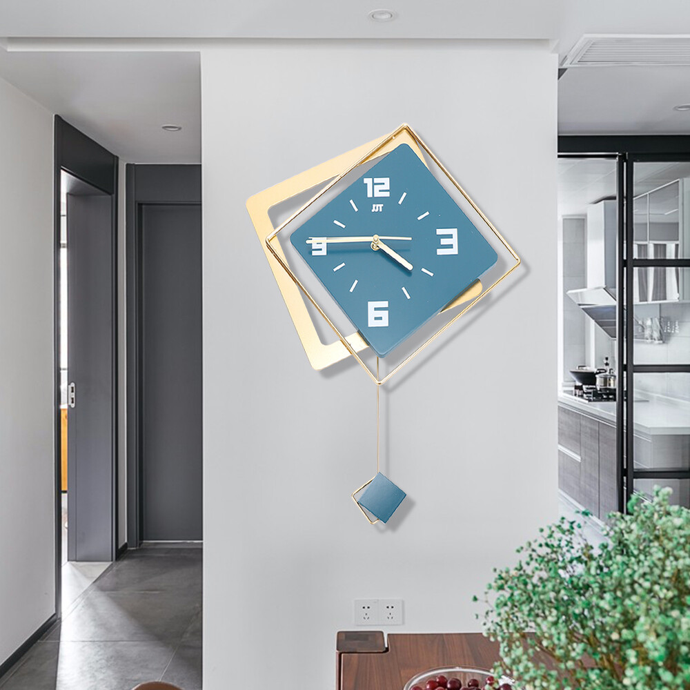 Modern Large Silent Metal Wall Clock Digital Home Decor Art  