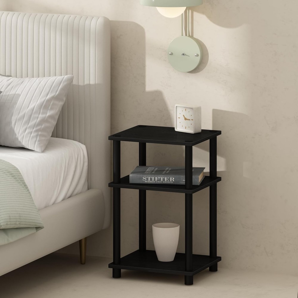 3-Tier Turn-N-Tube Open Storage Nightstand, 1-Pack, Plastic Poles