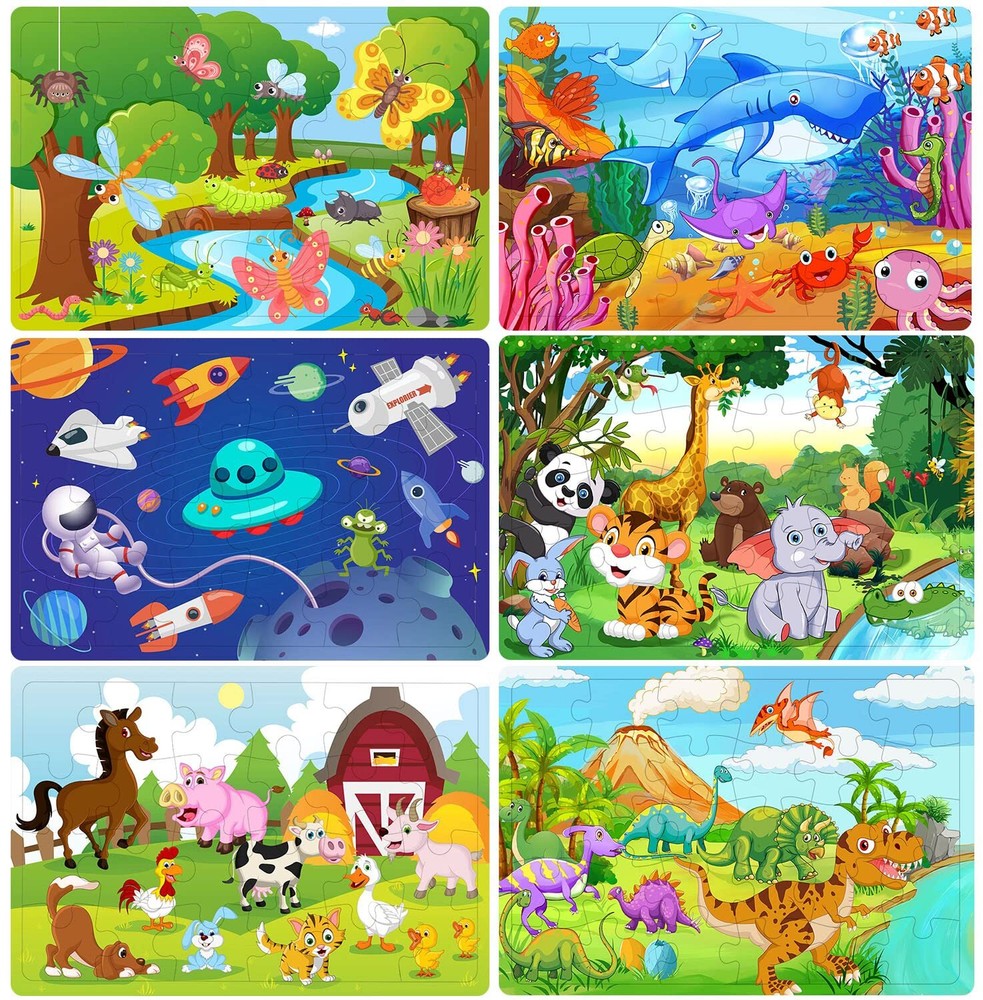 Puzzles for Ages 3-5, Wooden Jigsaw Puzzles 24-30 Pieces