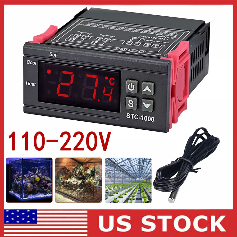 110V Universal STC-1000 Digital Temperature Controller Thermostat w/ Sensor AC
