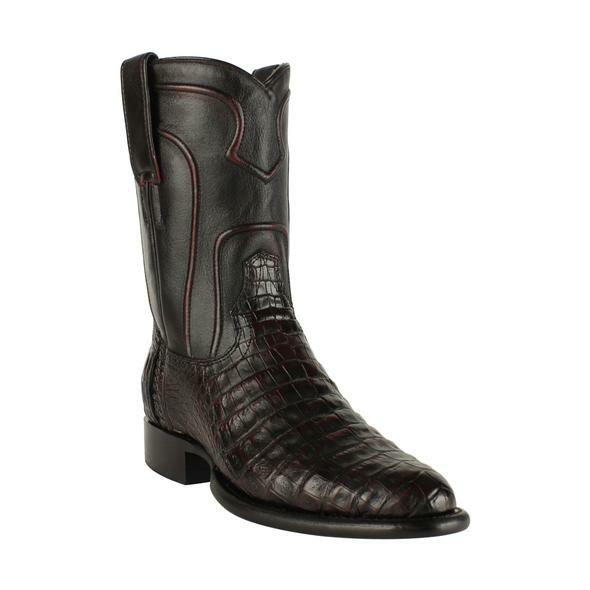 Los Altos Cherry Caiman Crocodile Belly Roper Western Boot Round Toe EE 698218