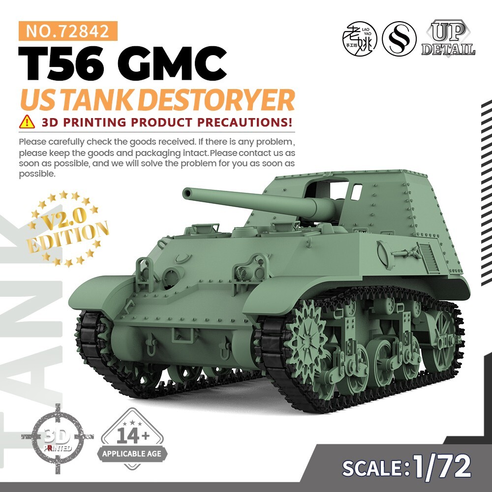 1/72 25mm Military Model Kit US T56 GMC Tank Destoryer