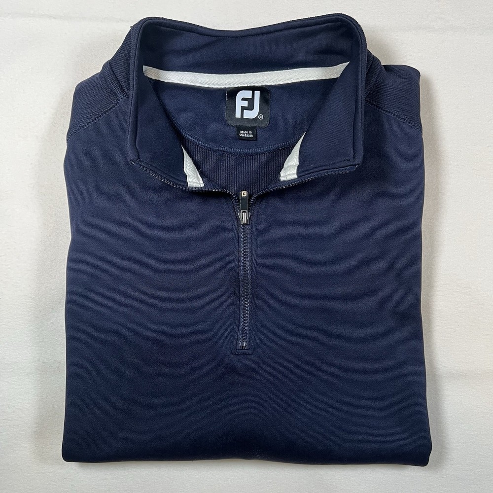 FootJoy Quarter Zip Pullover Mens XL Navy Blue Golf Quarter Zip Mock Neck
