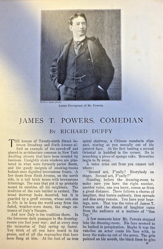 1901 Comedian James T. Powers illustrated