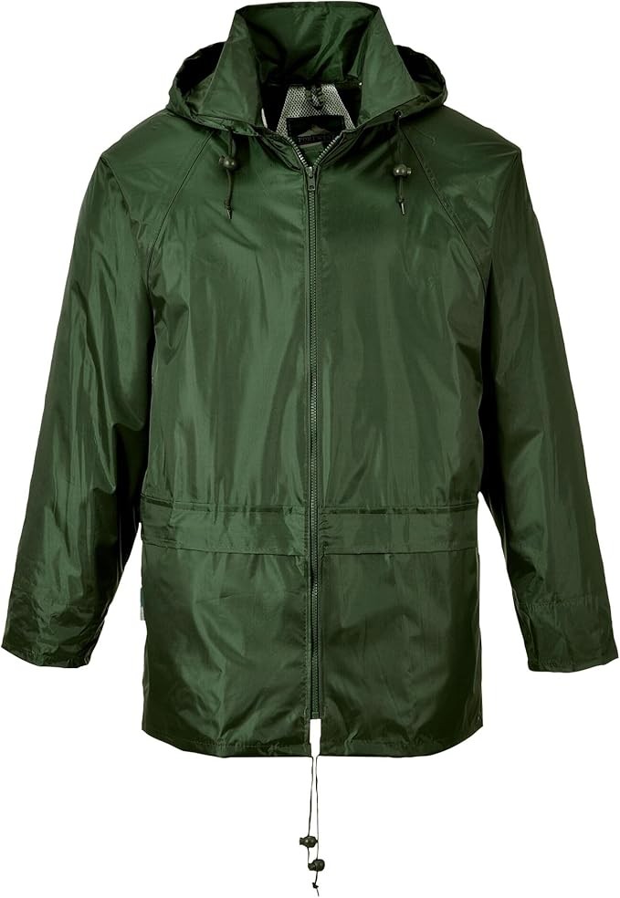 Portwest S440 Men's Waterproof Rain Jacket - Lightweight Durable Hooded Weather
