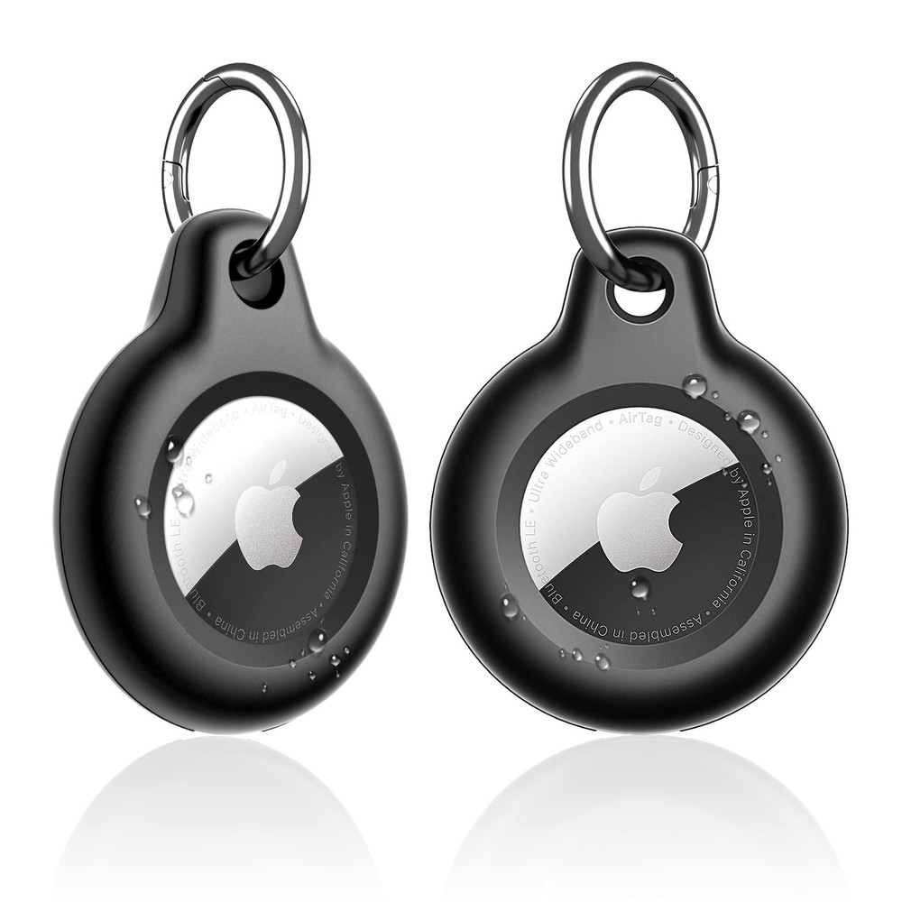 Waterproof AirTag Holder 2 Pack with Hard PC TPU Full Body Protection Keychain