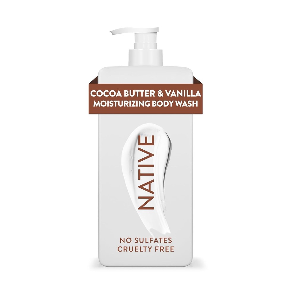 Native Body Wash 18oz Cocoa Butter & Vanilla Sulfate Free Moisturizing Cleanser