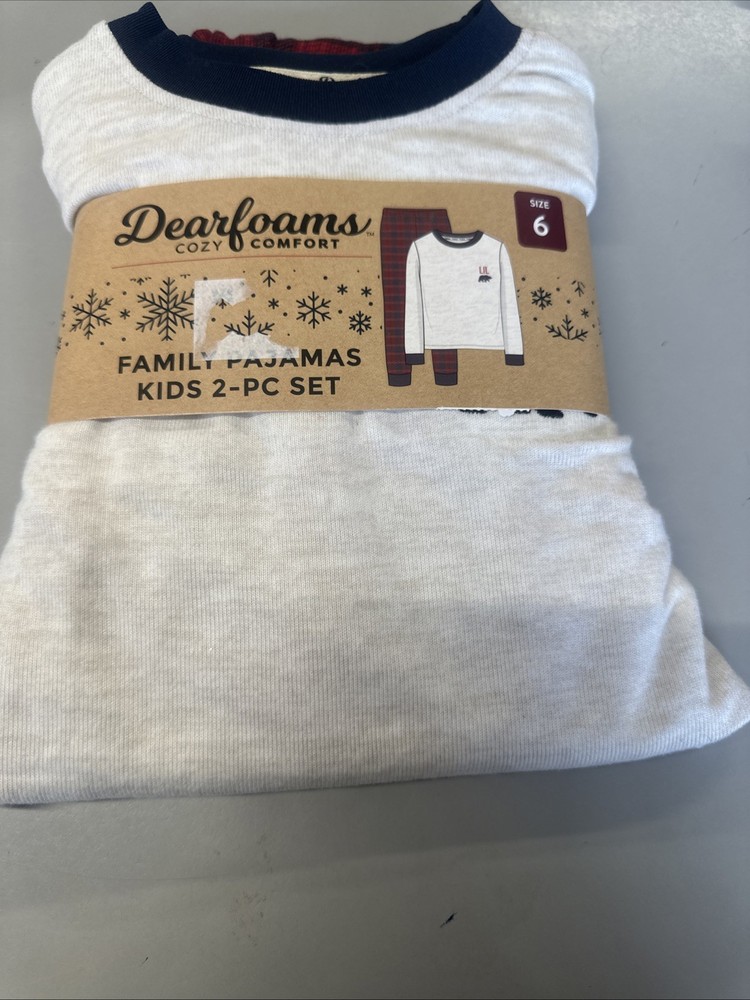 Dearfoams Cozy 2-Piece Kids Pajama Set Size 6 Family Matching