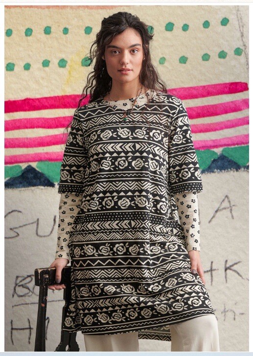 Gudrun Sjoden Guatemala sz M dress cotton/modal a-line black pockets