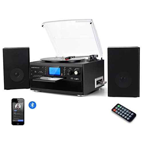 Bluetooth Record Player Turntable with Stereo Speaker, LP Vinyl to MP3